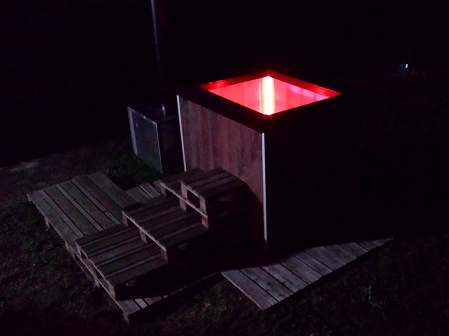 Private garden retreat with outdoor wood-fired hot tub in Subotica, Serbia